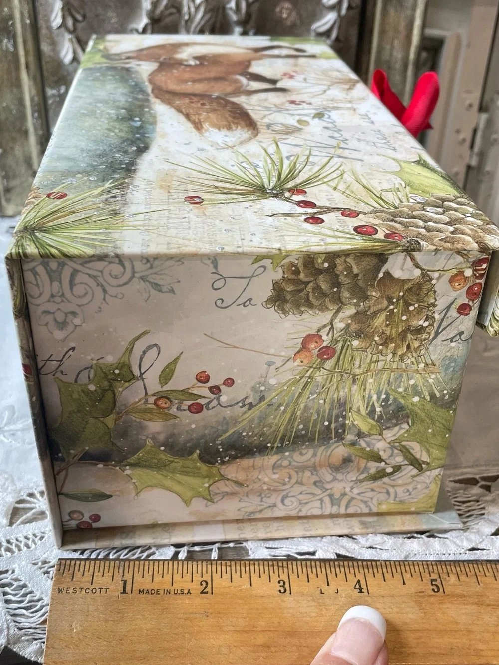 Susan Winget Fox woodland storage box